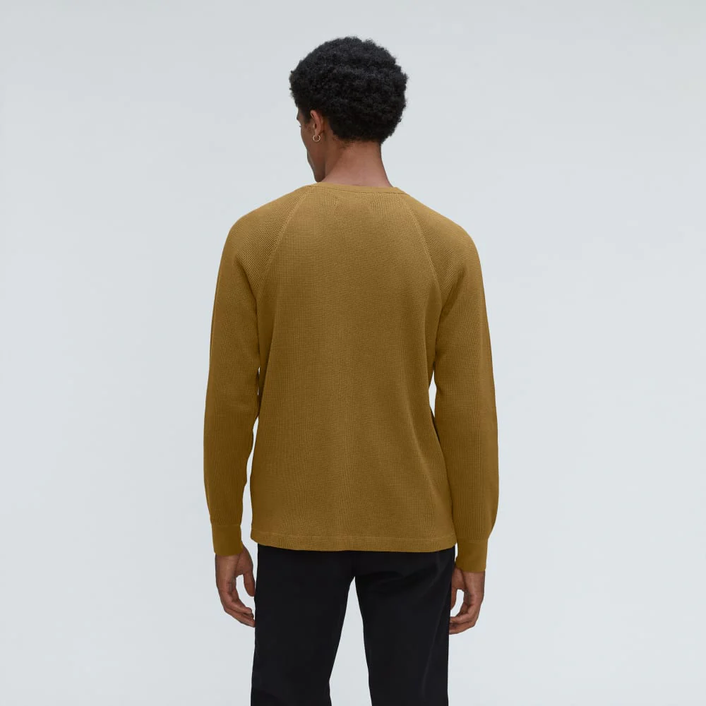 The Waffle Long-Sleeve Henley Tee | Tapenade - Image 3