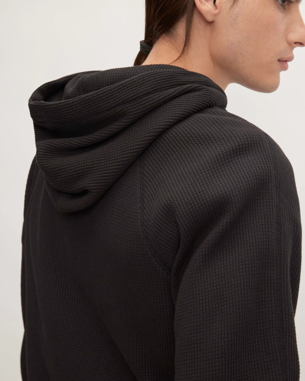 The Waffle-Knit Hoodie | Black - Image 5