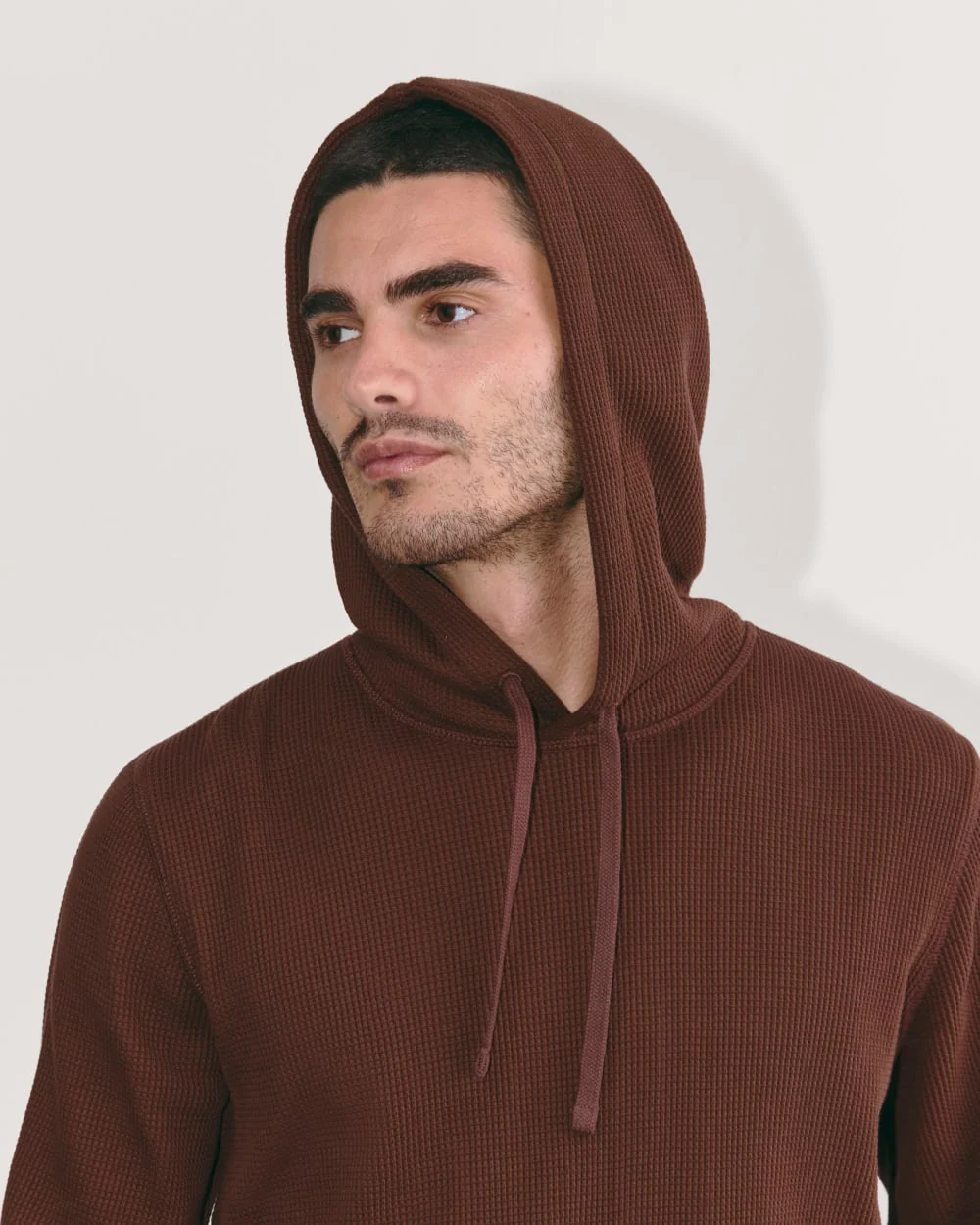 The Waffle-Knit Hoodie | Dark Mahogany - Image 4