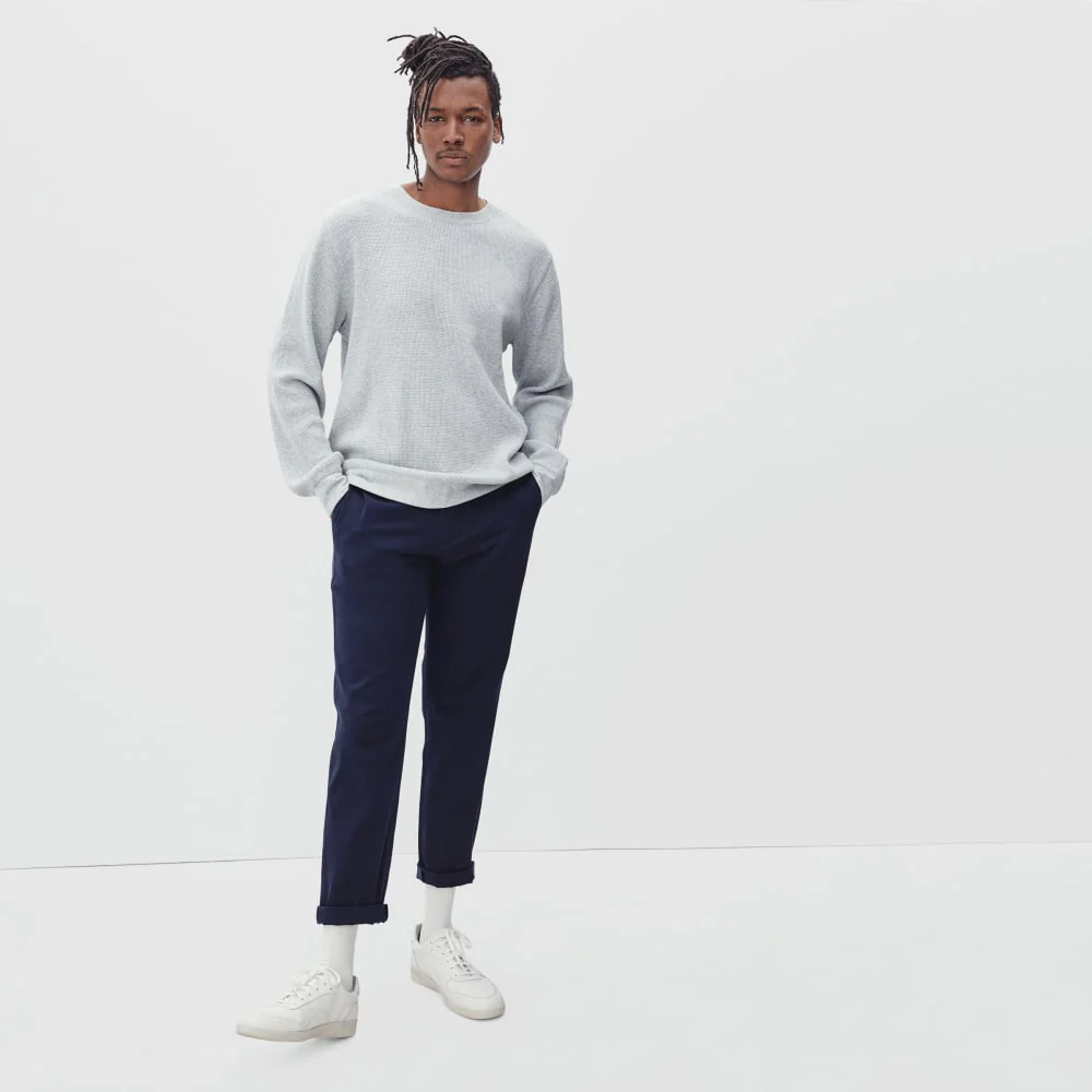 The Waffle Long-Sleeve Crew Tee | Heathered Light Grey - Image 5