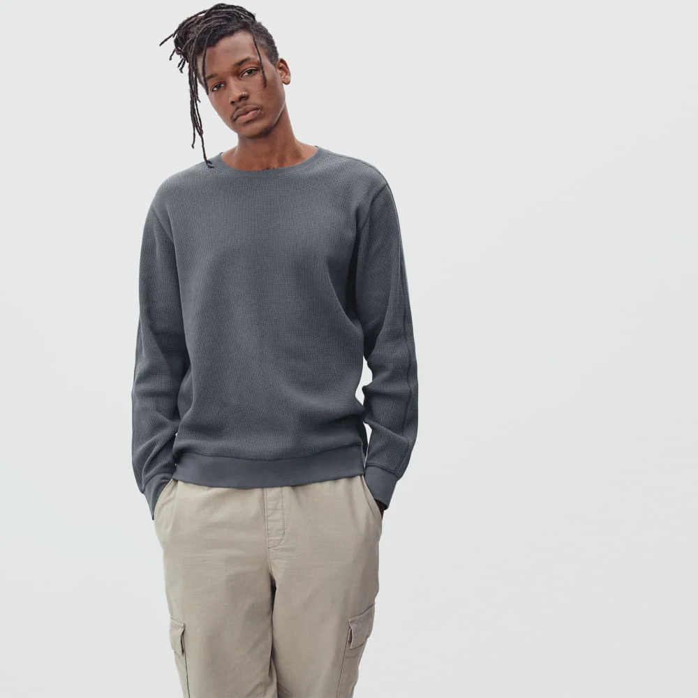 The Waffle Long-Sleeve Crew Tee | Slate - Image 4