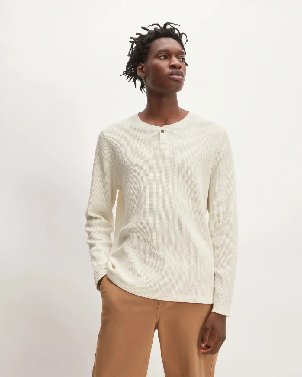 The Waffle Long-Sleeve Henley | Bone
