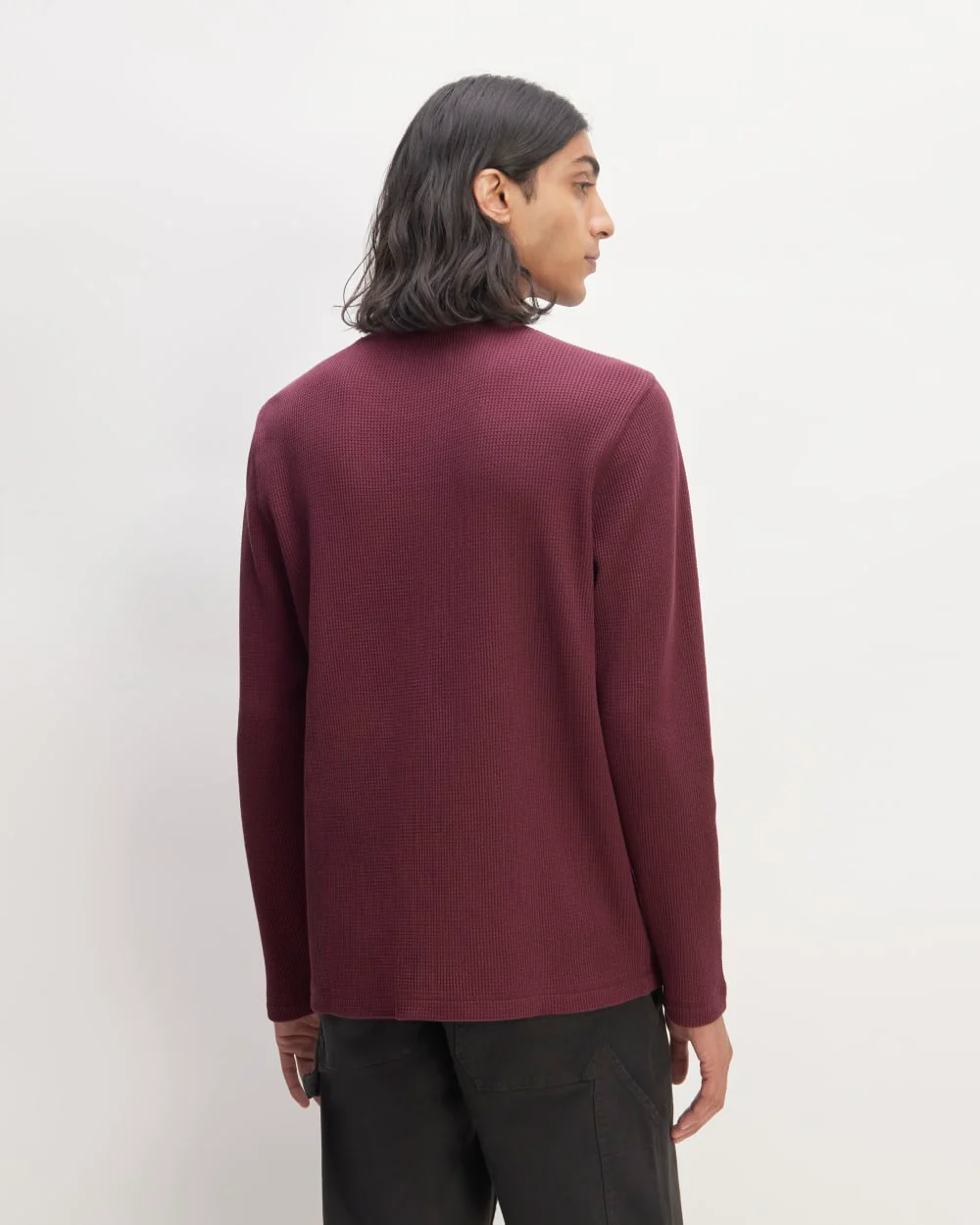 The Waffle Long-Sleeve Crew | Burgundy - Image 4