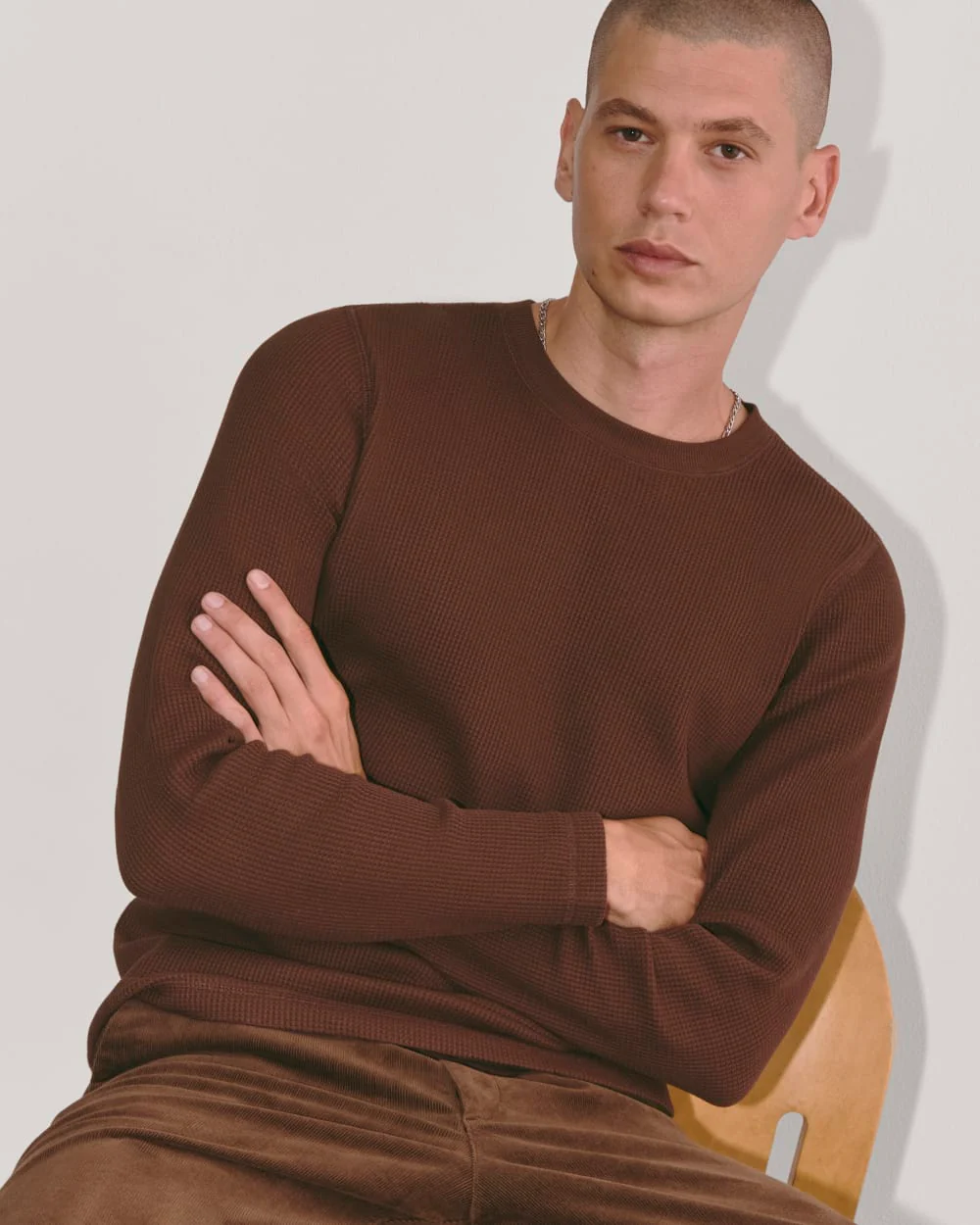 The Waffle Long-Sleeve Crew | Dark Mahogany - Image 4
