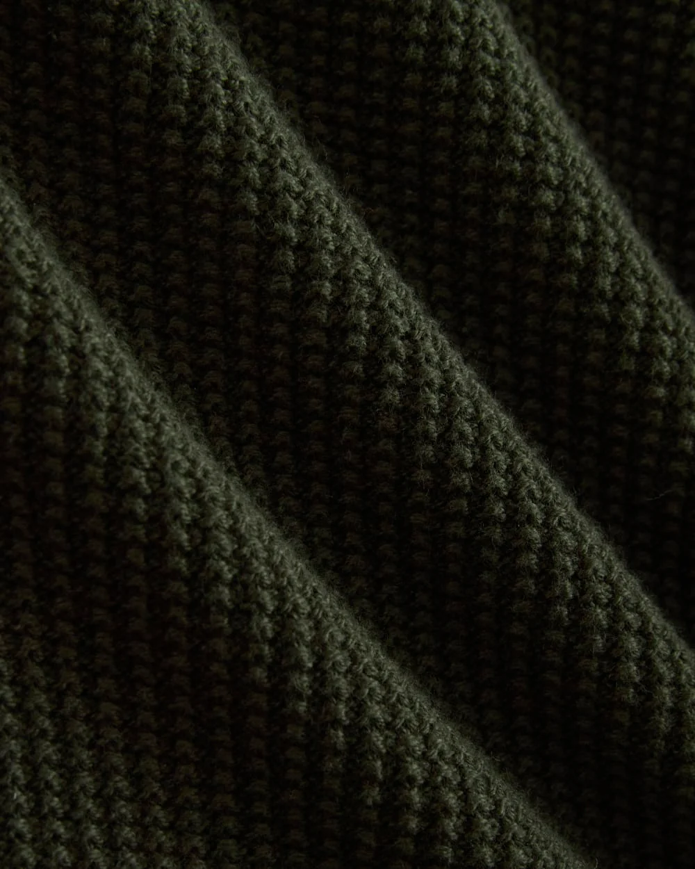 Waffle Rollneck Crew in Everyday Cotton | Dark Green - Image 6