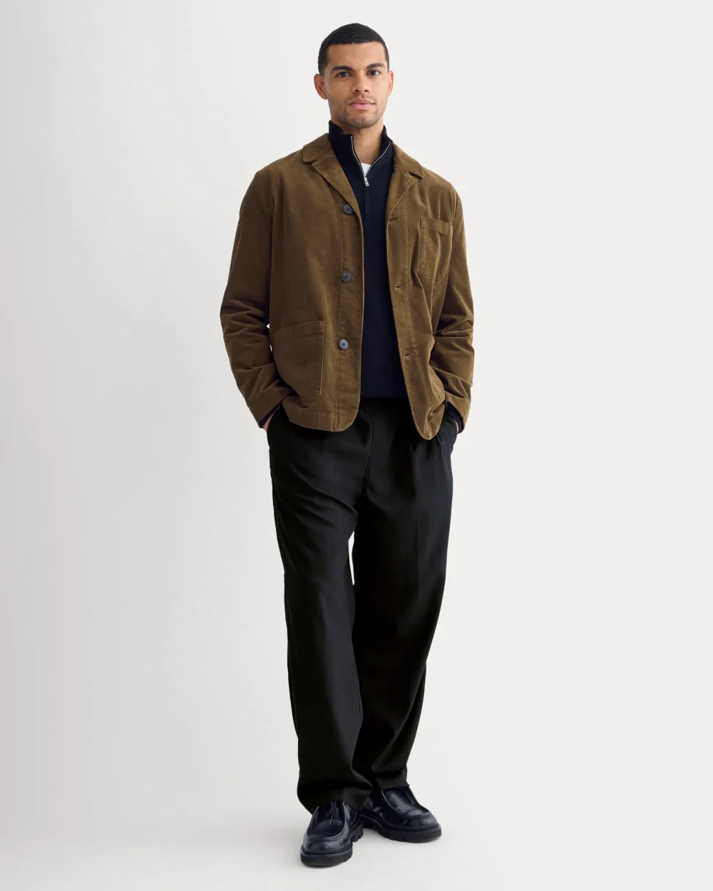 Fine Wale Corduroy Chore Blazer | Cocoa - Image 3