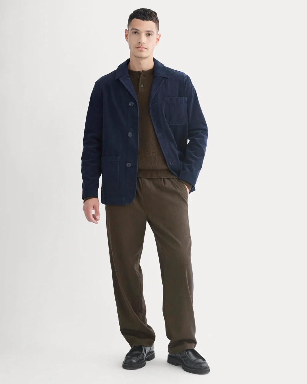 Fine Wale Corduroy Chore Blazer | Navy - Image 3