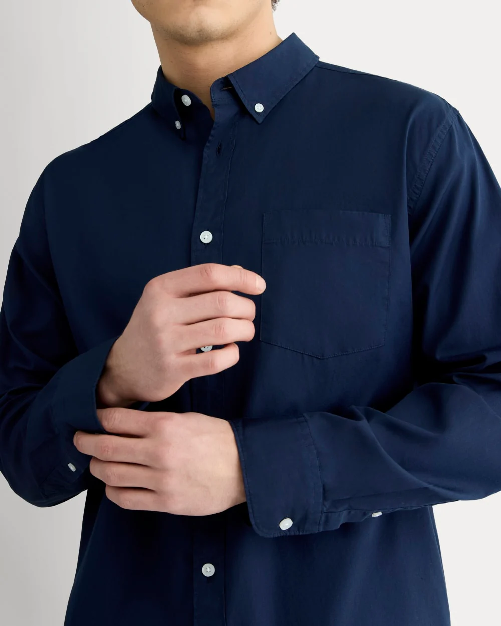 The Washed Poplin Shirt | Navy - Image 4