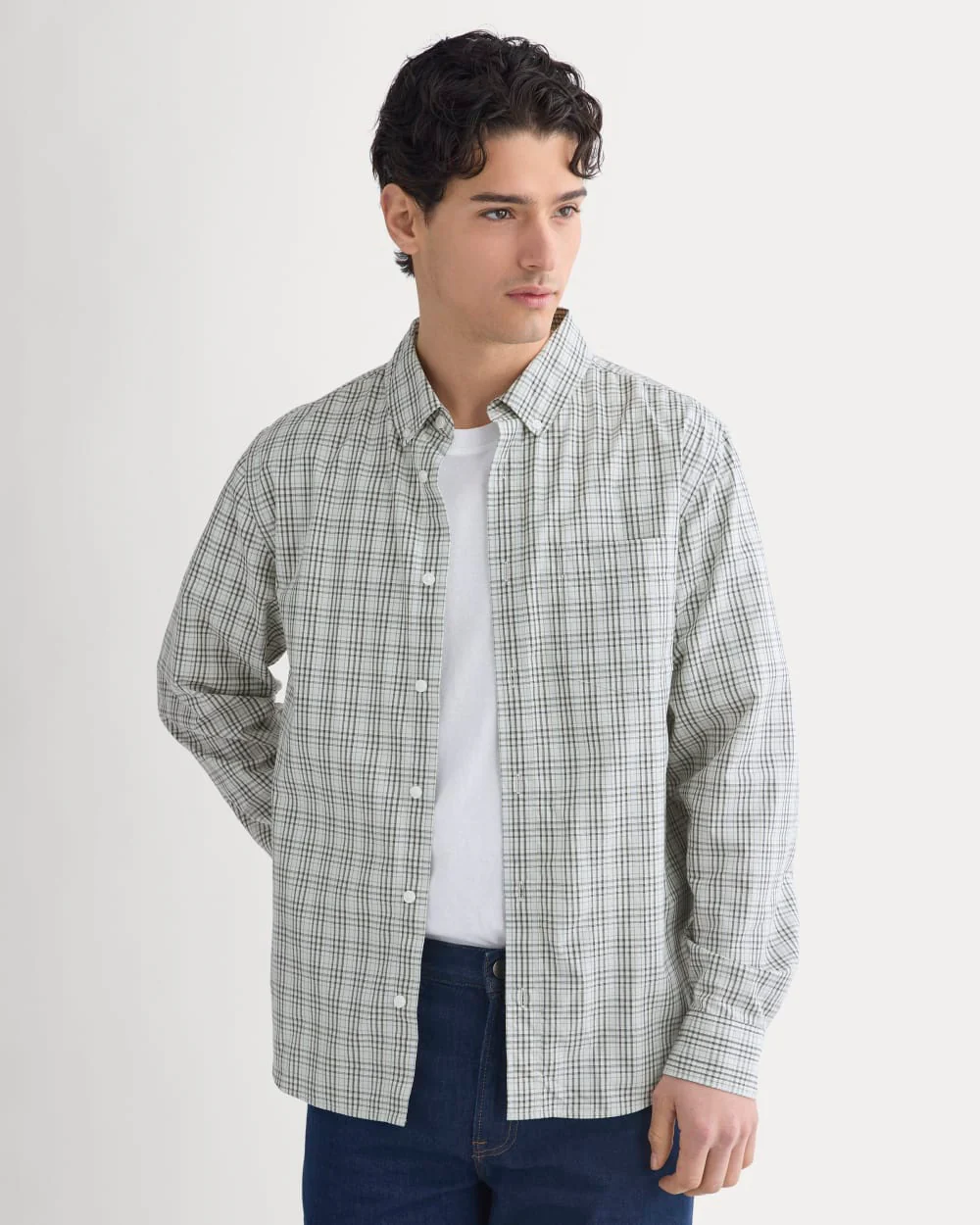 Washed Poplin Shirt | Skywriting/Multi - Image 4