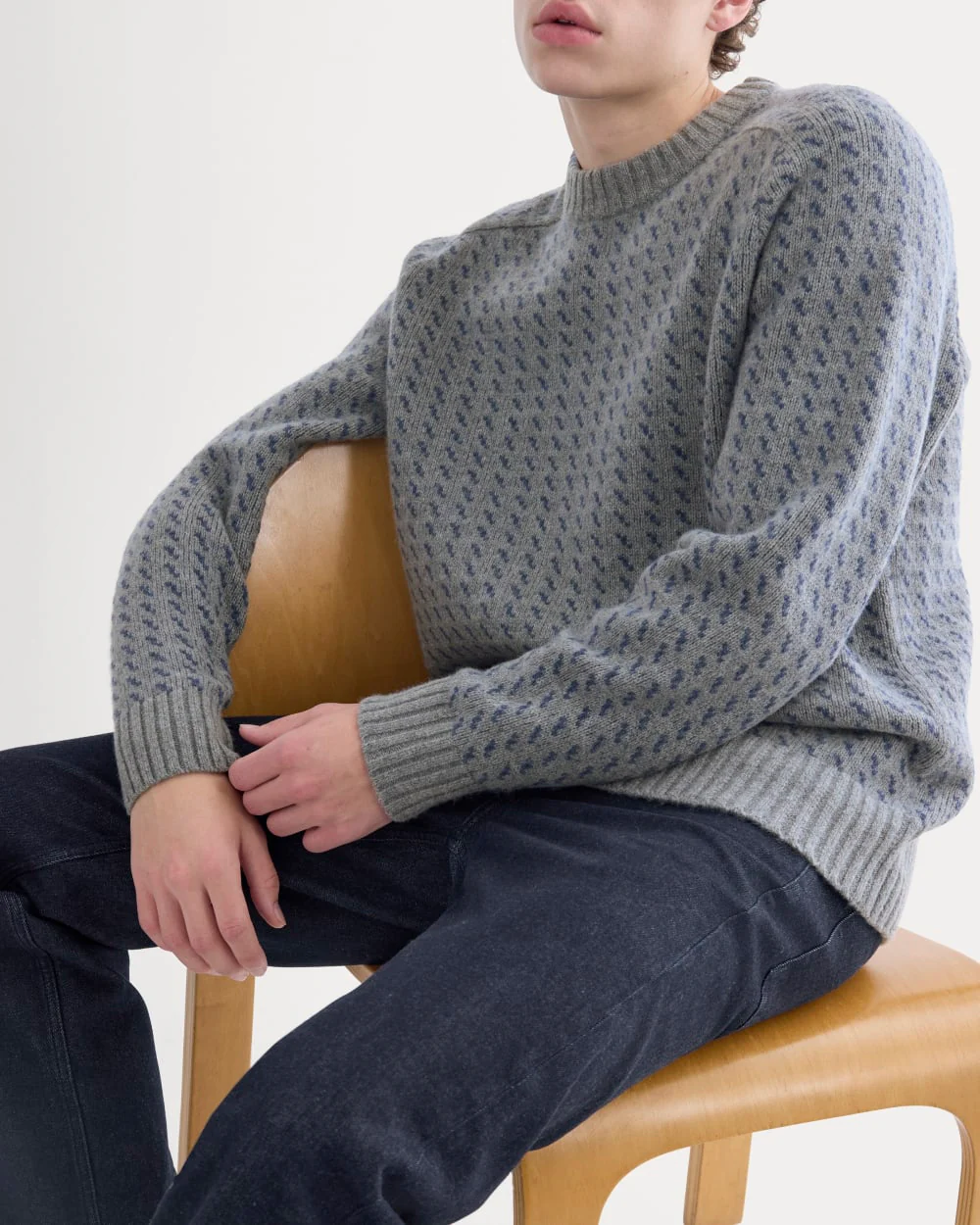 Wool Cashmere Nordic Crew | Vintage Heather Grey - Image 4