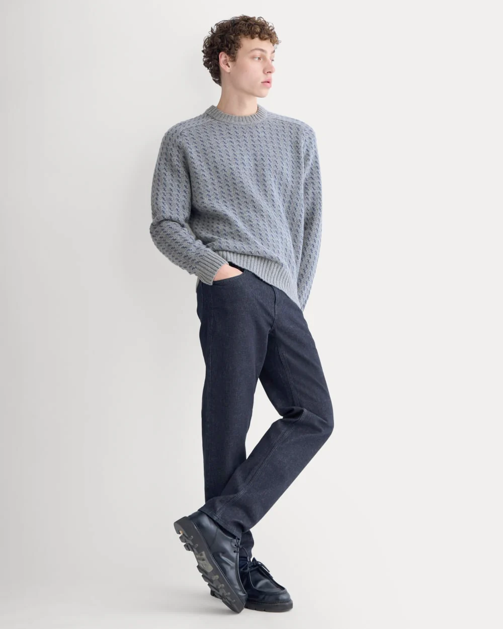 Wool Cashmere Nordic Crew | Vintage Heather Grey - Image 6
