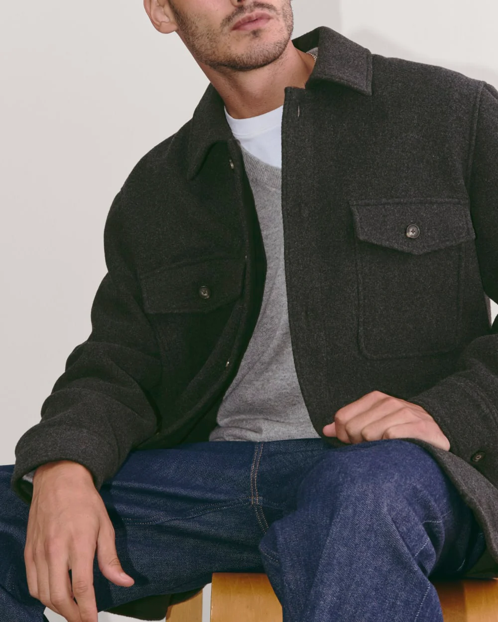 The Wool Overshirt | Heather Charcoal - Image 3