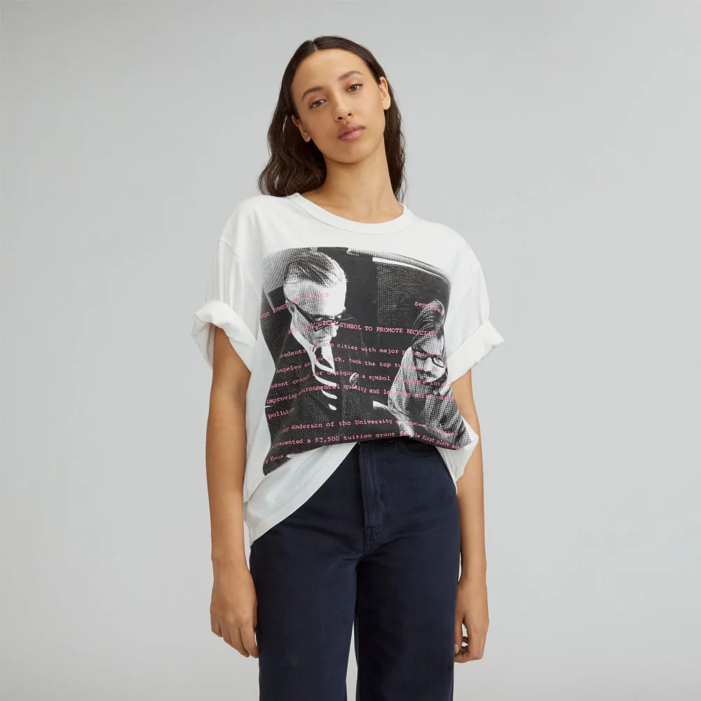 The Everyone Recycled Graphic Tee | White / Carnation Pink Multi