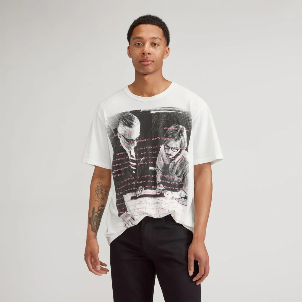 The Everyone Recycled Graphic Tee | White / Carnation Pink Multi - Image 6