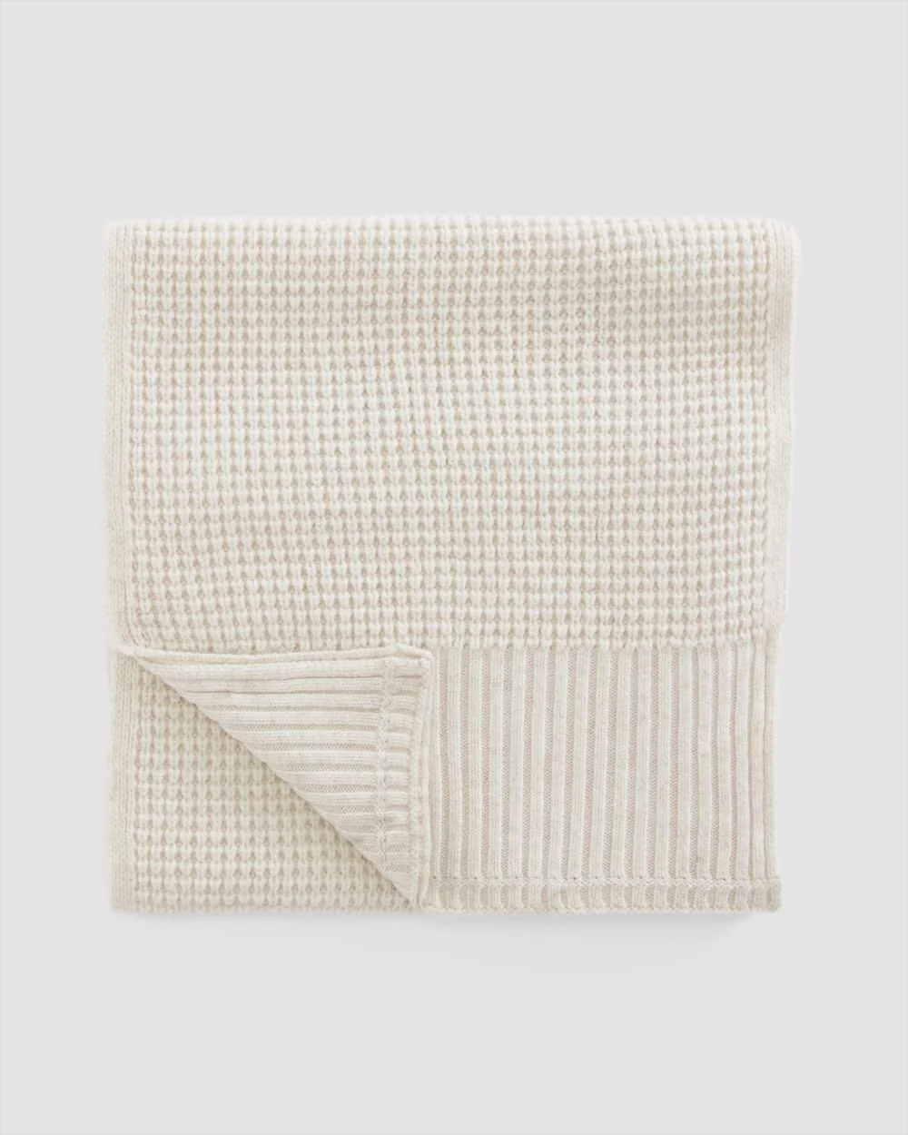 The Felted Merino Waffle-Knit Scarf | Heathered Oat - Image 2