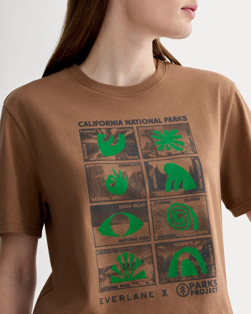 The Everlane x Parks Project Essential Organic Crew | Brown / Green / Forged Iron - Image 8