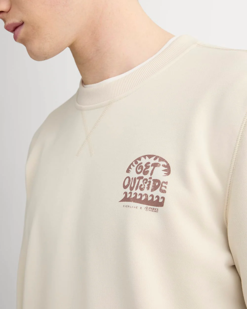 The Everlane x Parks Project French Terry Crew | Natural / Brown - Image 4