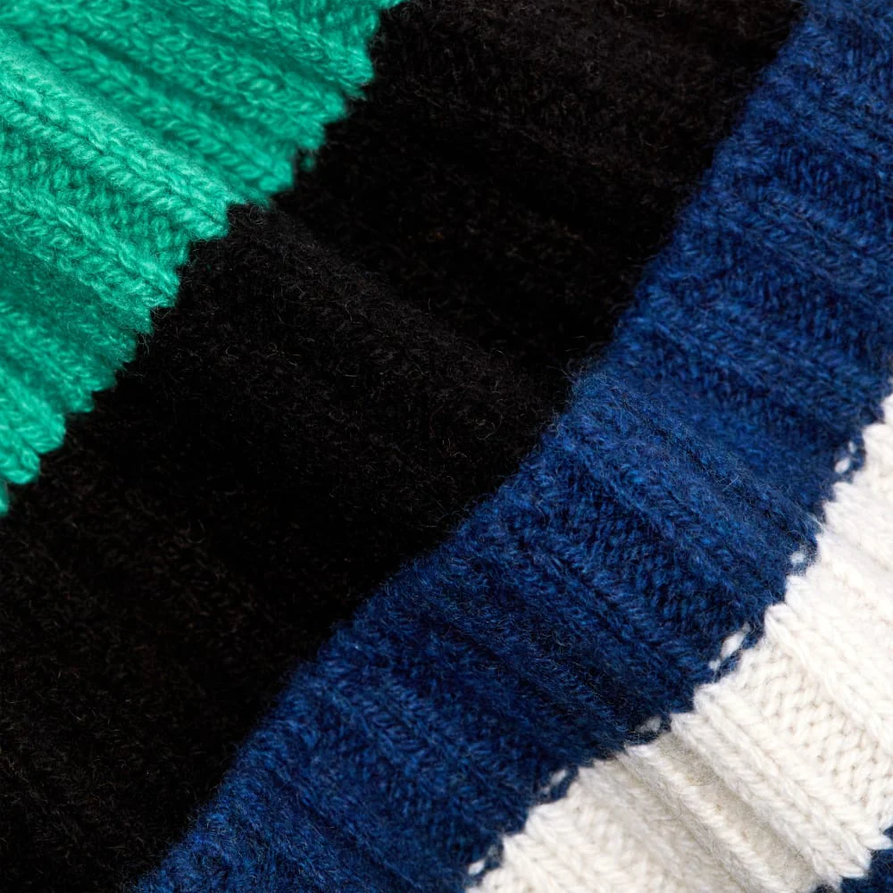 The Cashmere Beanie | Bright Navy Multi Stripe - Image 3