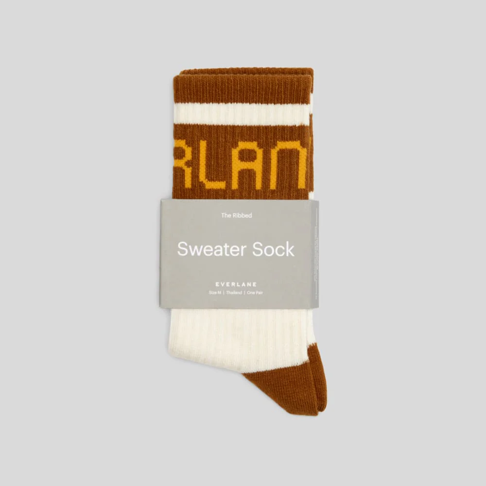 The Ribbed Sweater Sock | Tapenade / Canvas Tan - Image 2