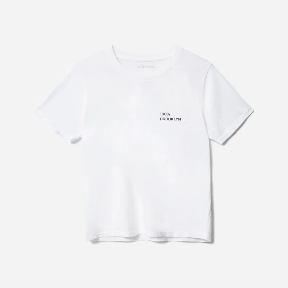 The 100% Brooklyn Box-Cut Tee | White / Black