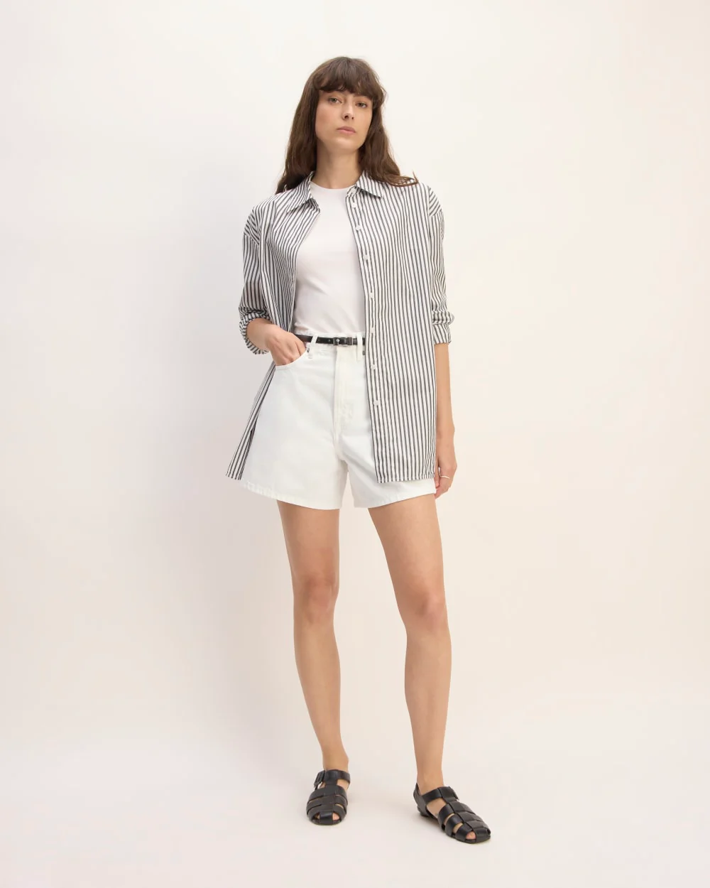 The A-Line Denim Short | Bright White