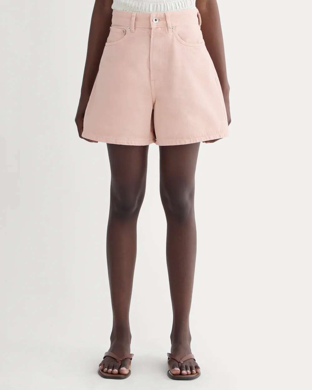 The A-Line Denim Short | Garment-Dyed Pink - Image 3