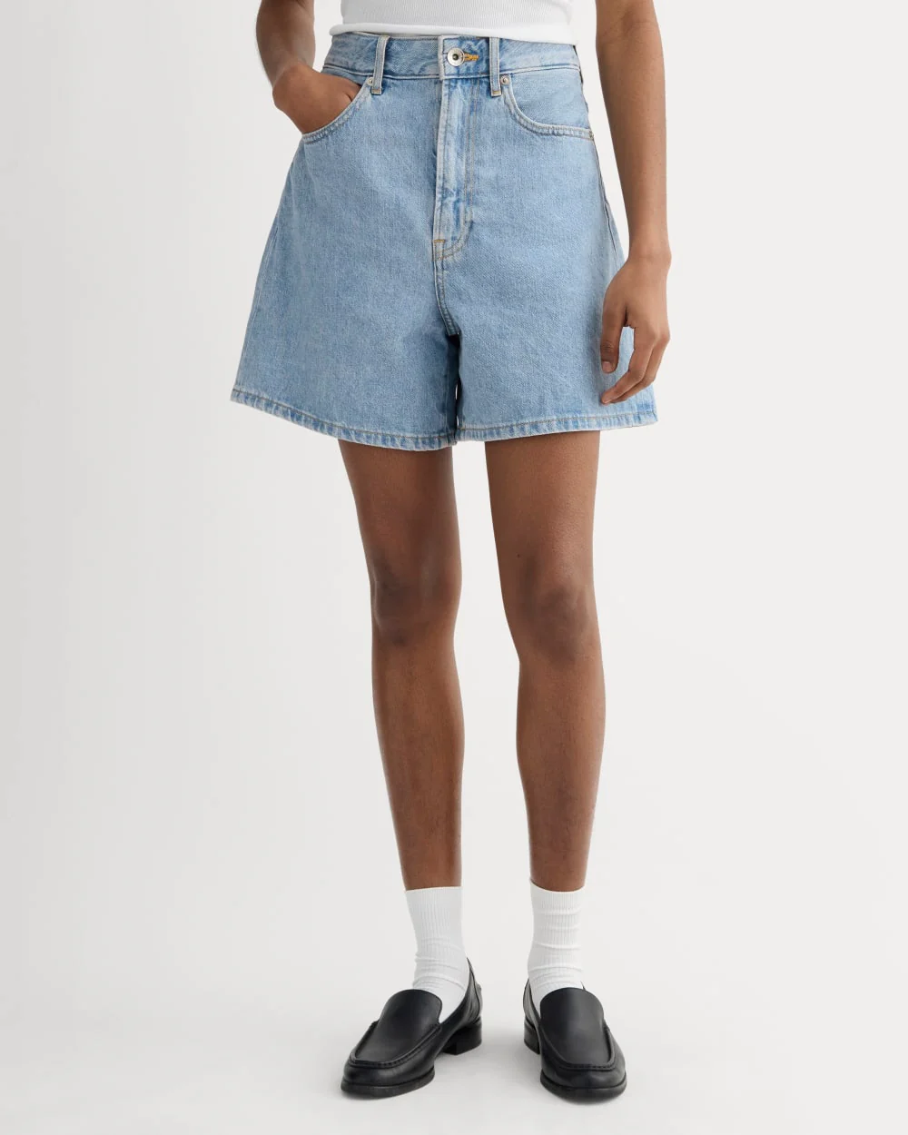The A-Line Denim Short | Light Indigo - Image 3