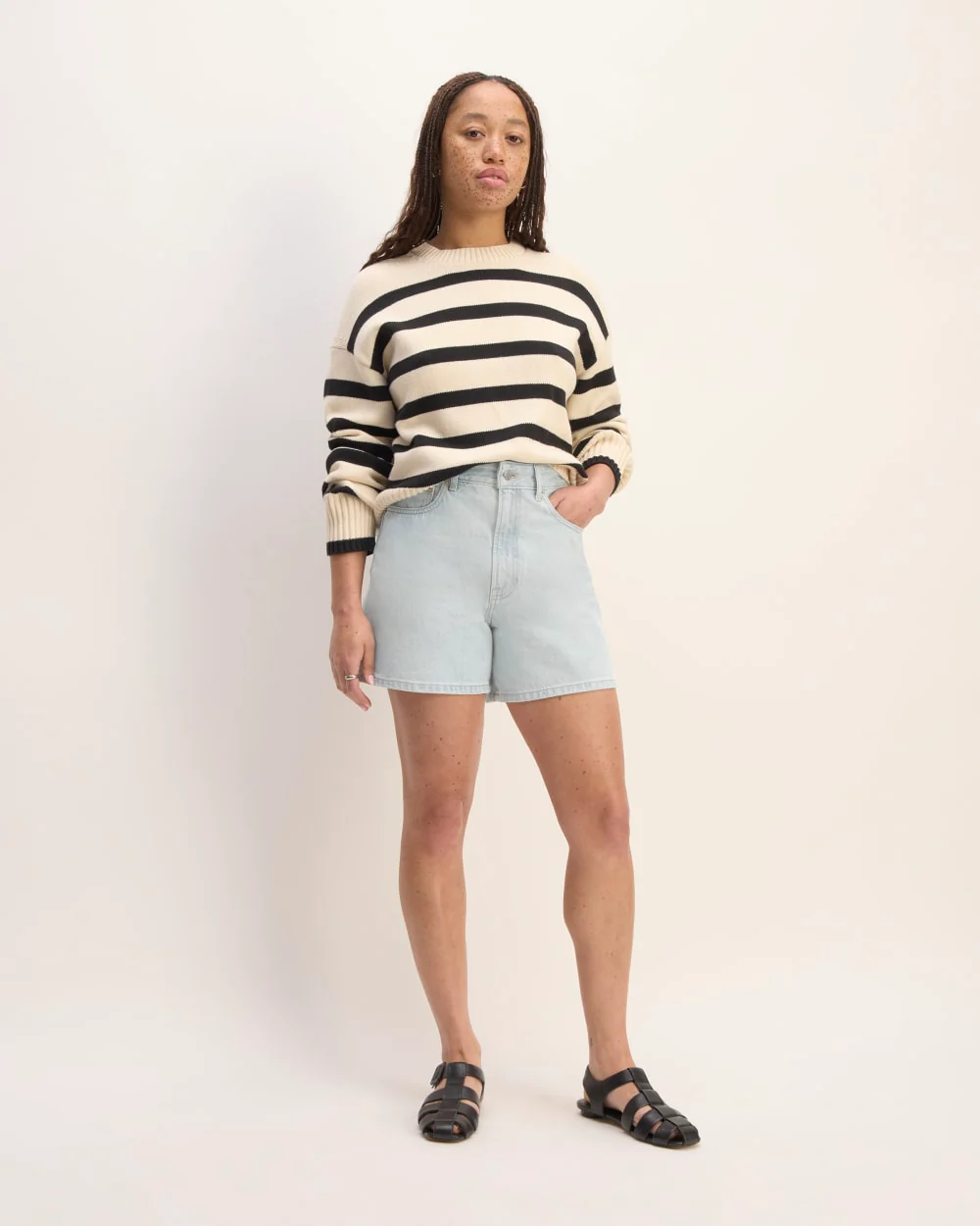 The A-Line Denim Short | Spring Blue