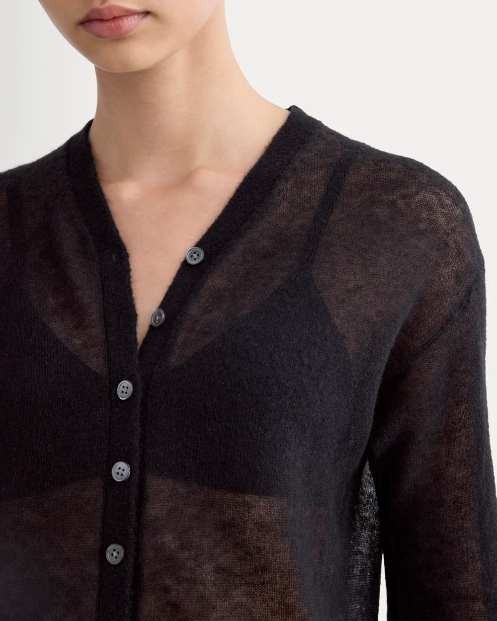 The Air Alpaca ™ High V Cardigan | Black - Image 4