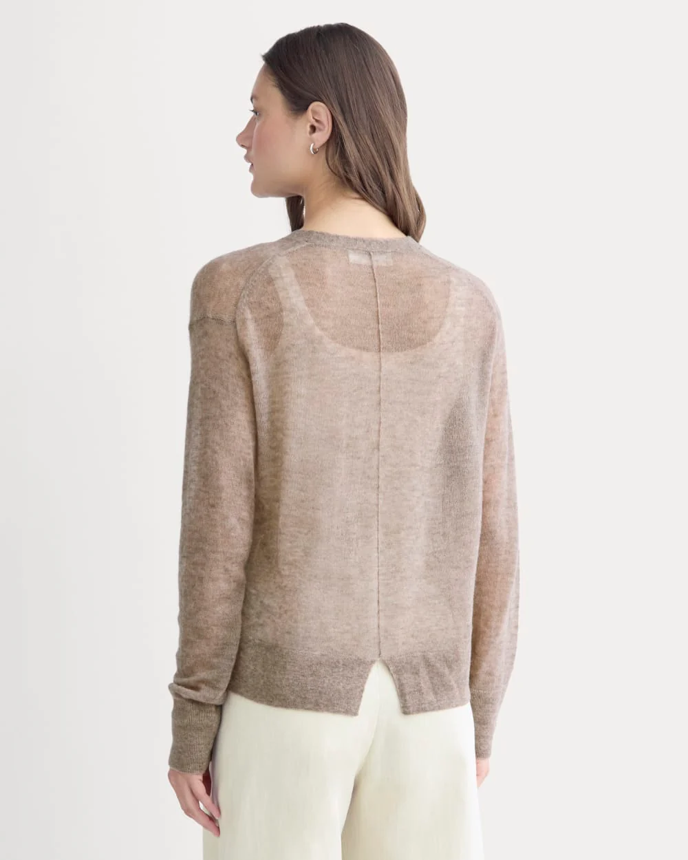 The Air Alpaca ™ High V Cardigan | Heathered Chocolate Chip - Image 5