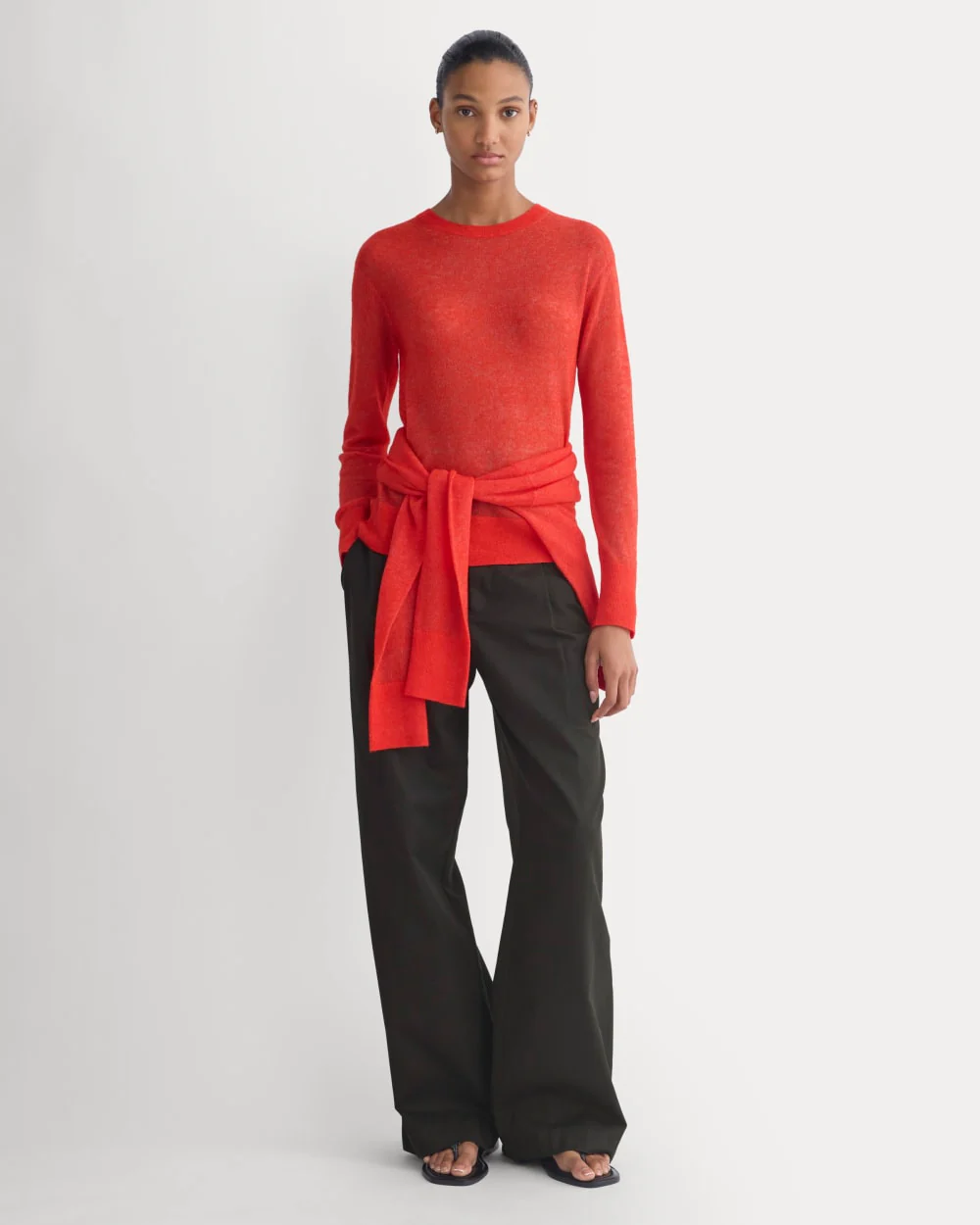 The Air Alpaca™ Relaxed Crew Top | Fiery Red - Image 3