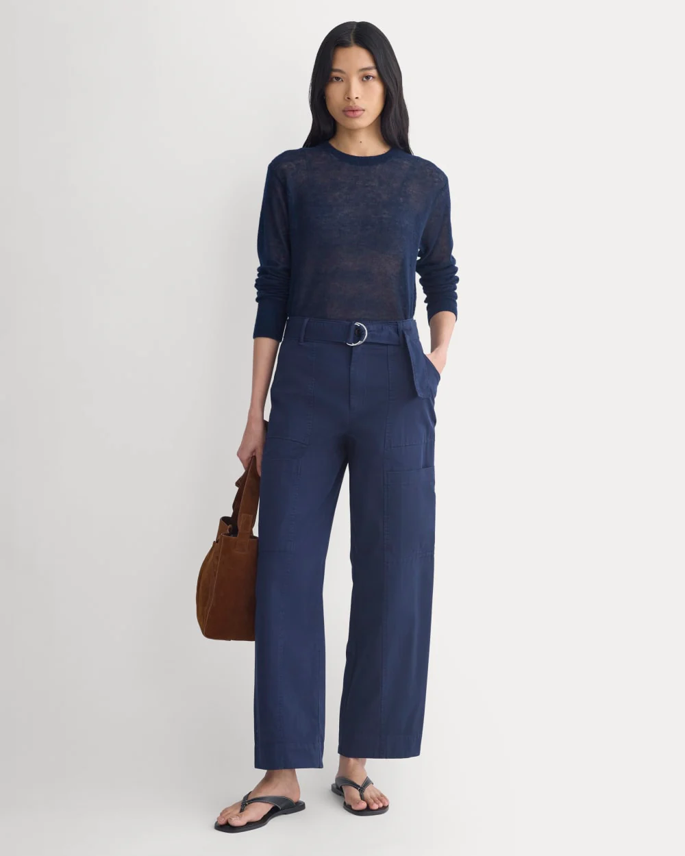 The Air Alpaca™ Relaxed Crew Top | Navy - Image 3
