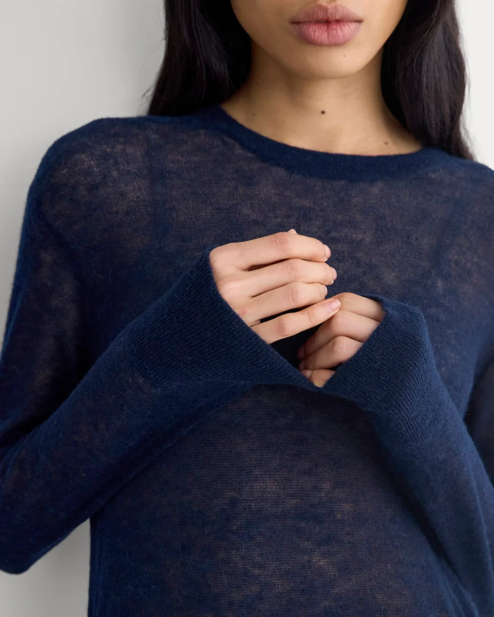 The Air Alpaca™ Relaxed Crew Top | Navy - Image 4