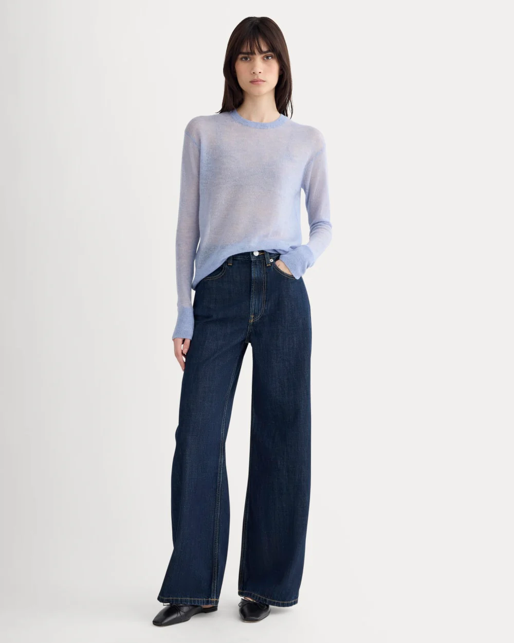 The Air Alpaca™ Relaxed Crew Top | Soft Blue - Image 4