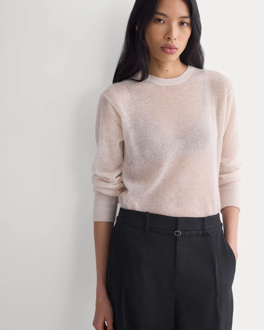 The Air Alpaca™ Relaxed Crew Top | Soft Pink - Image 5