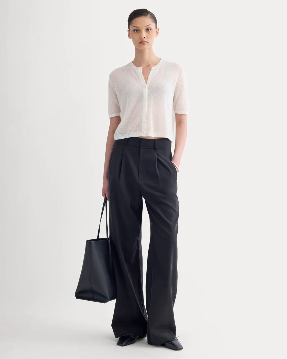 The Air Alpaca™ Short-Sleeve Cardigan | Birch - Image 3