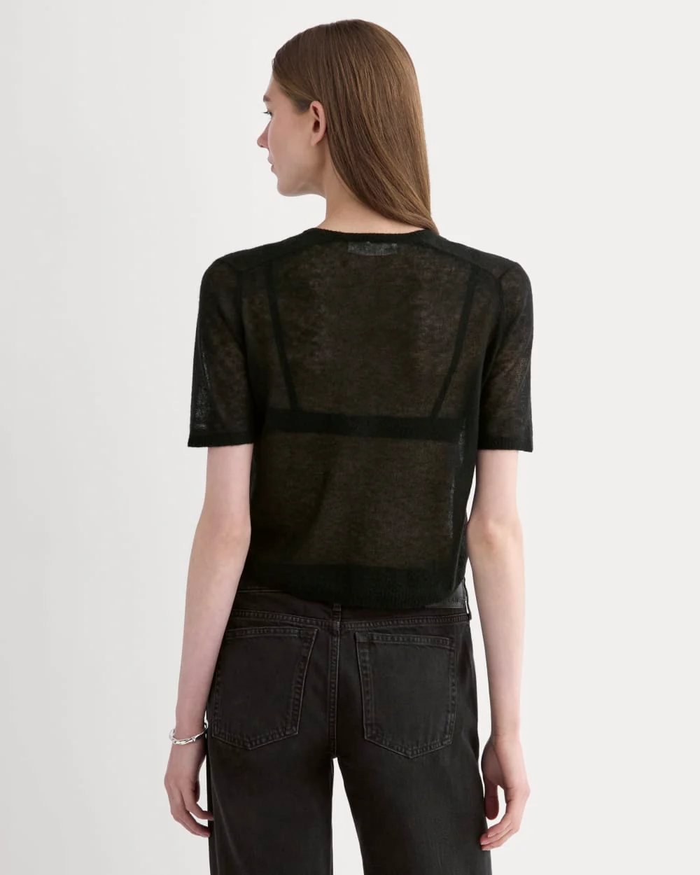 The Air Alpaca™ Short-Sleeve Cardigan | Black - Image 5