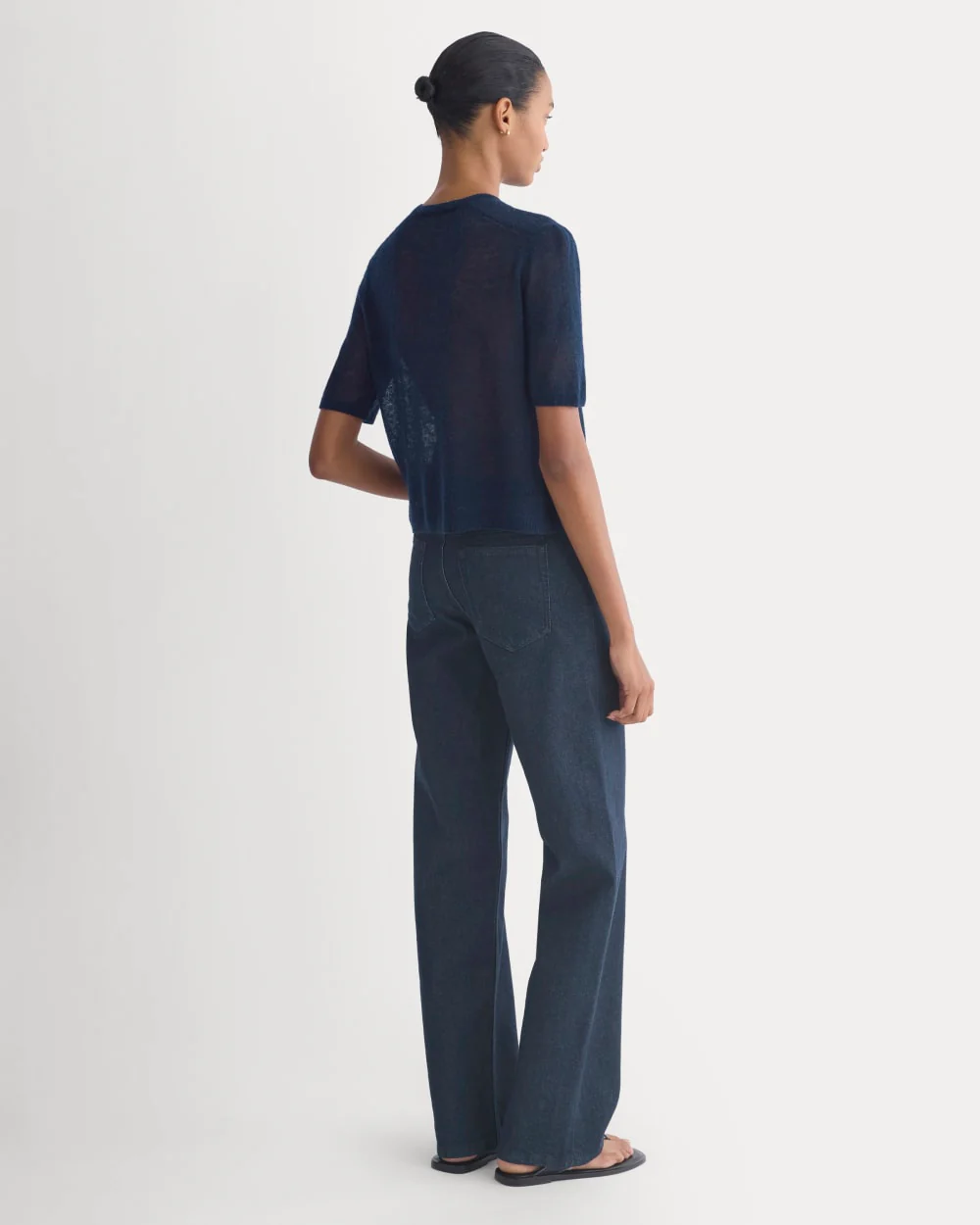 The Air Alpaca™ Short-Sleeve Cardigan | Navy - Image 5