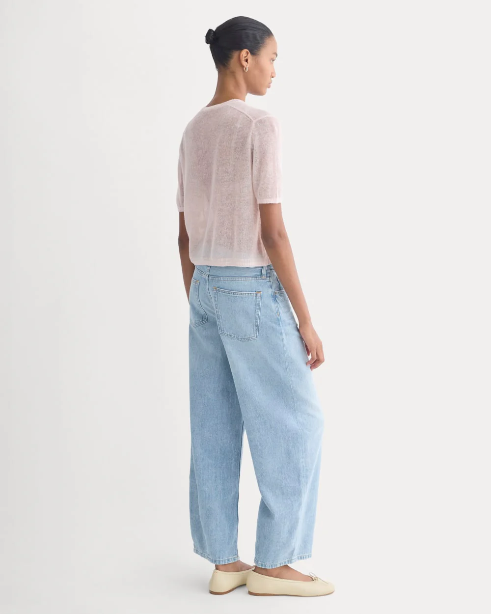 The Air Alpaca™ Short-Sleeve Cardigan | Soft Pink - Image 5