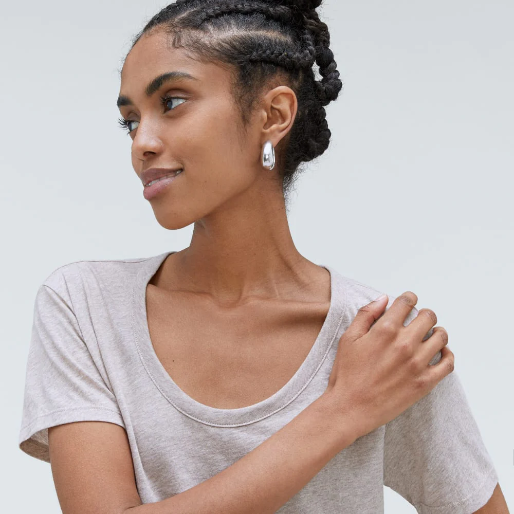 The Air Scoop-Neck Tee | Heathered Oatmeal - Image 4