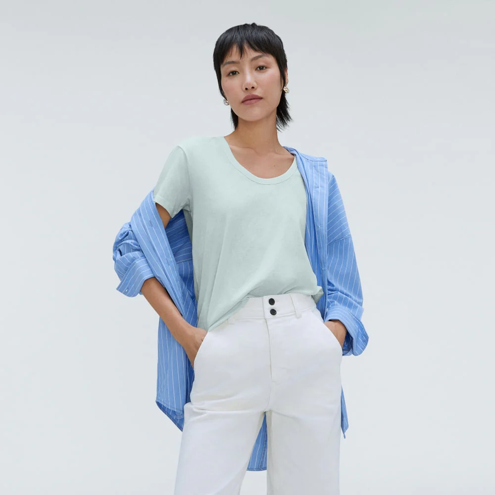 The Air Scoop-Neck Tee | Ice Blue - Image 5