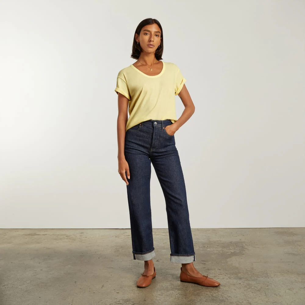 The Air Scoop-Neck Tee | Pastel Yellow - Image 3