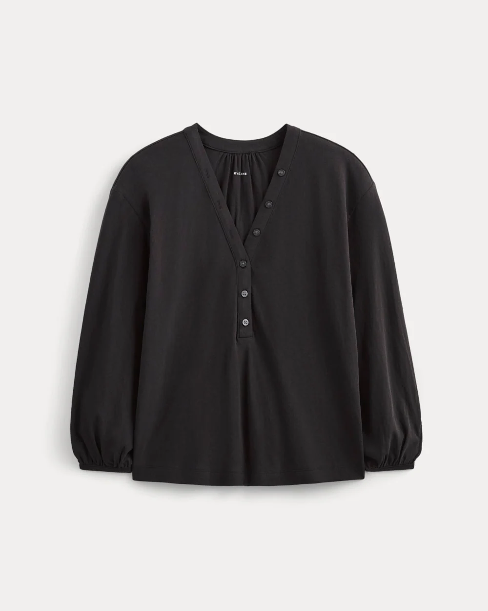 The Air V-Neck Henley | Black - Image 2