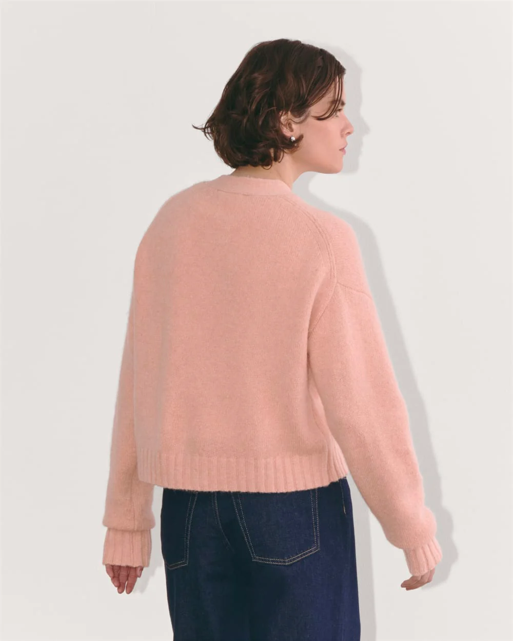 The Boxy Cardigan in Alpaca | Blush Pink - Image 6