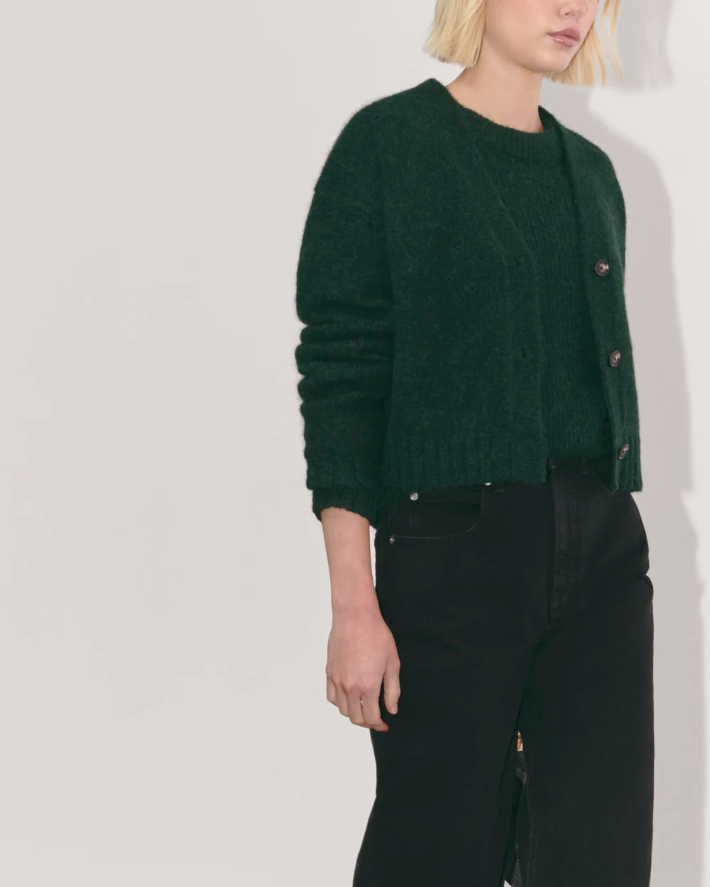The Boxy Cardigan in Alpaca | Scarab - Image 5