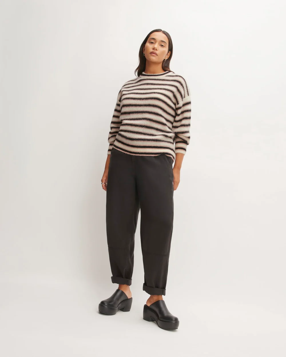 The Cocoon Crew in Alpaca | Heathered Black / Cafe Creme / Bone - Image 3