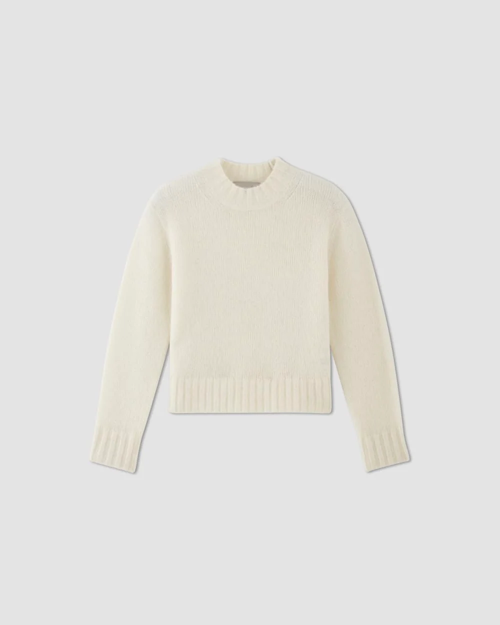 The Alpaca Cropped Crewneck Sweater | Snow - Image 2