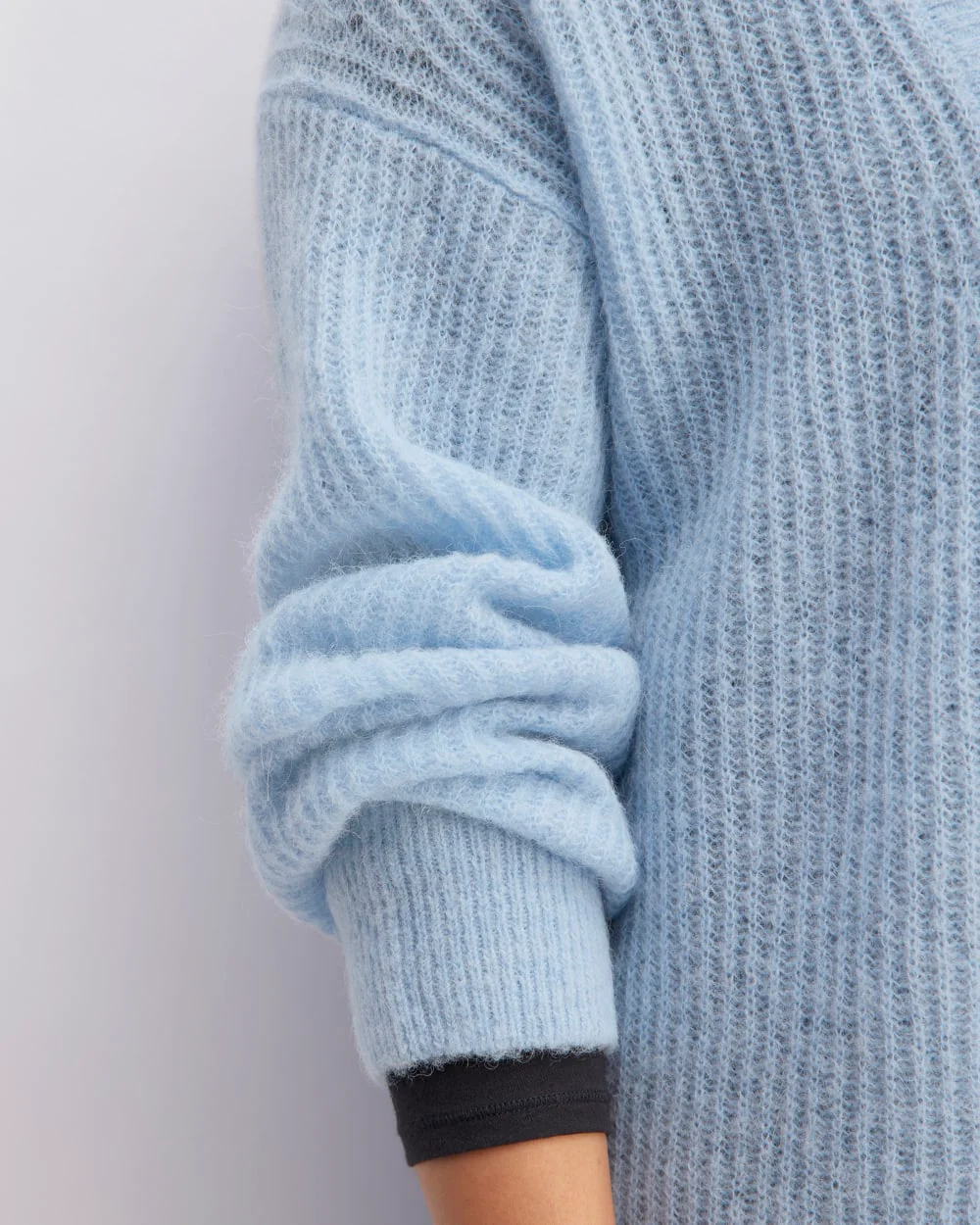The Alpaca Oversized Cardigan | Chambray Blue - Image 5