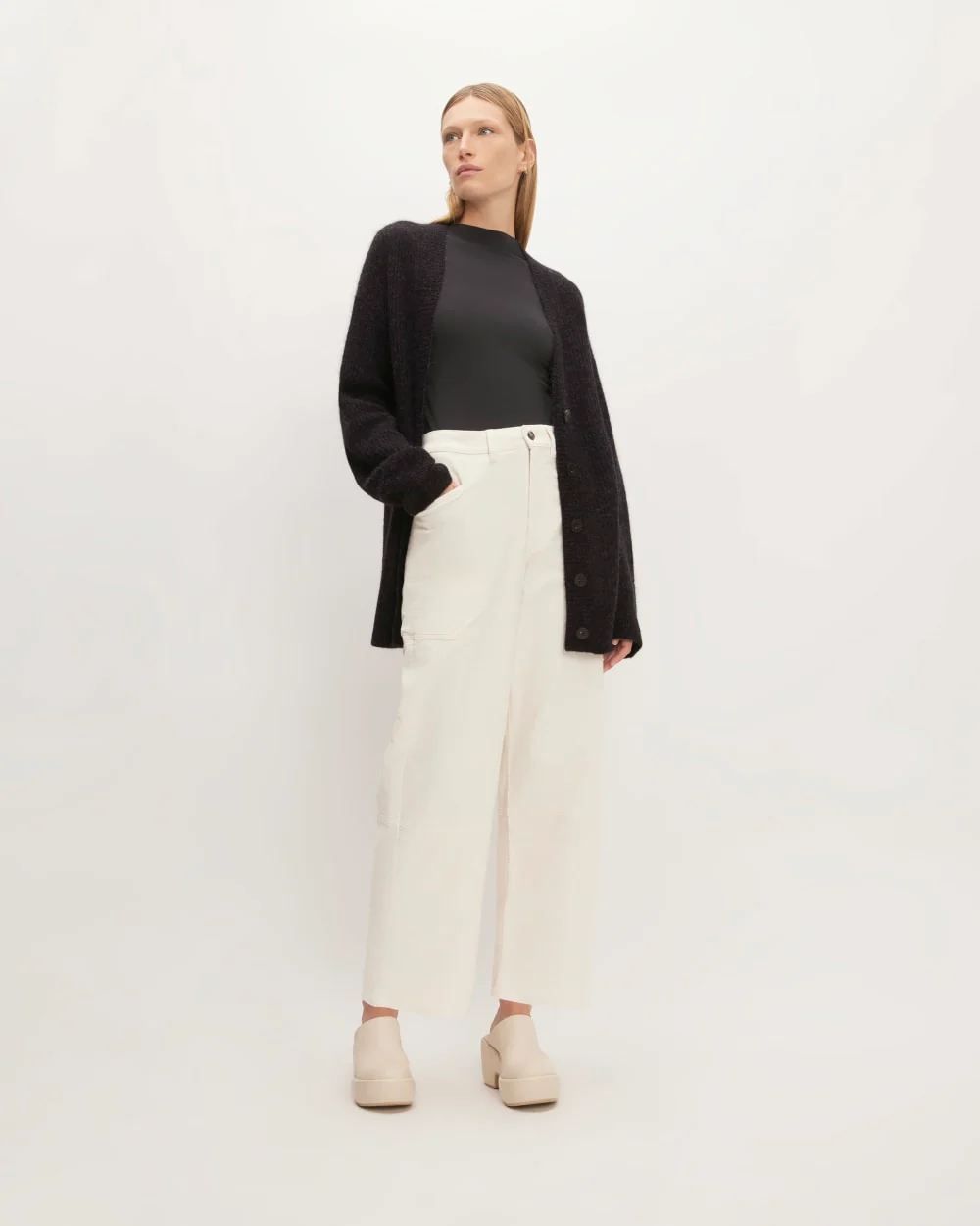 The Alpaca Oversized Cardigan | Heathered Black - Image 3