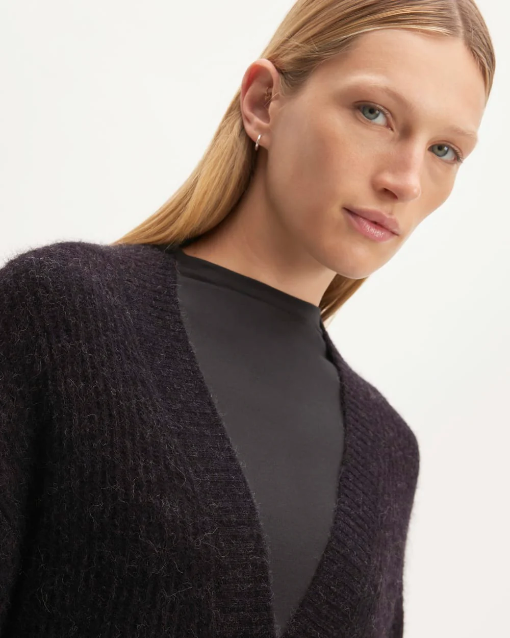The Alpaca Oversized Cardigan | Heathered Black - Image 4